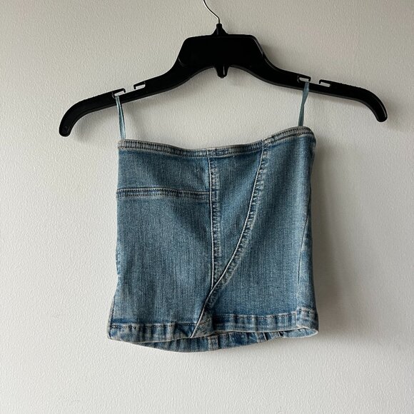 Cute Denim Tube Top - Picture 1 of 4